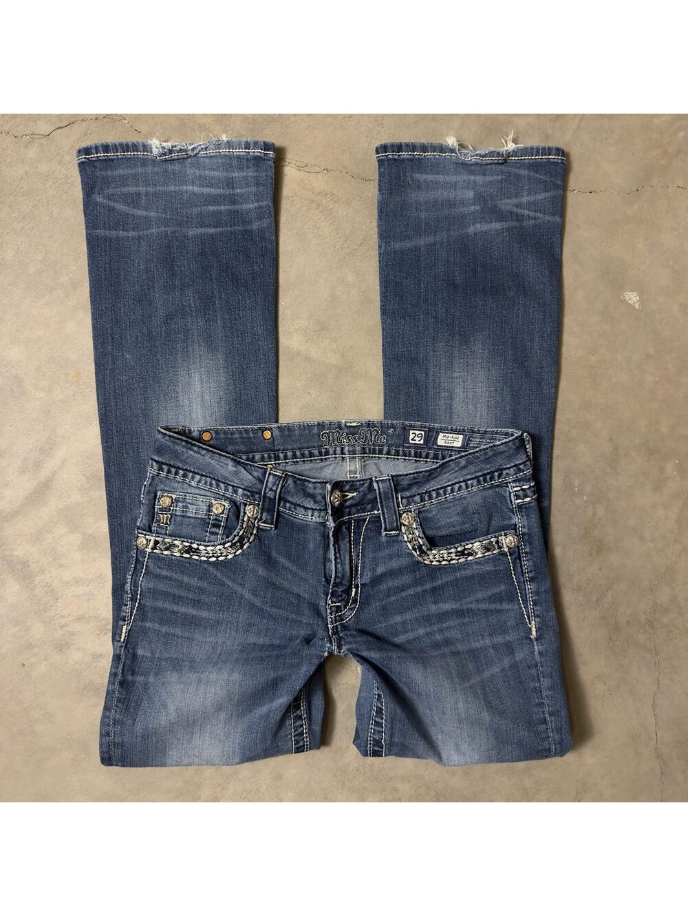 Miss Me Bootcut Jeans Womens 29x31 Mid Rise Dark Wash